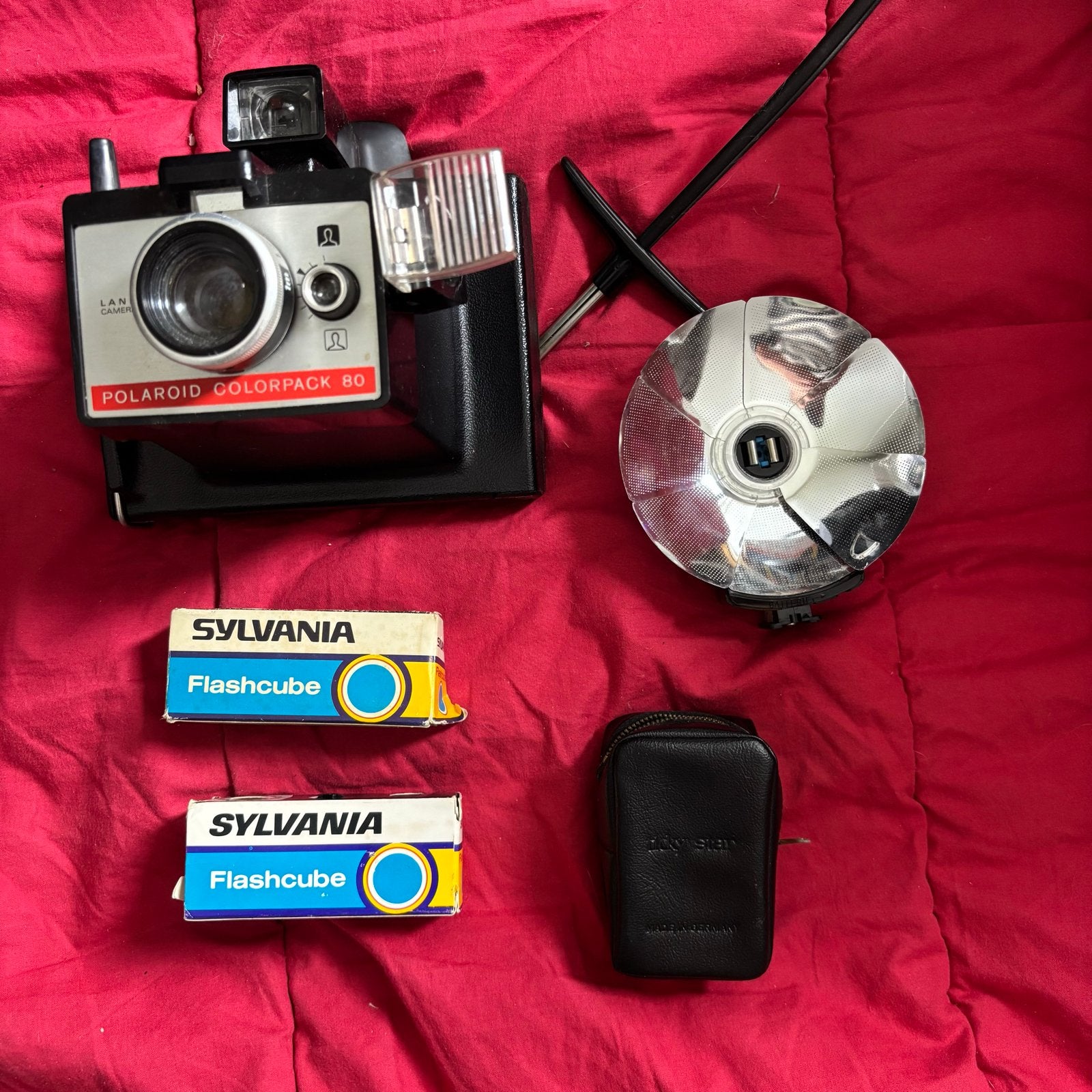 Polaroid Colorpack 80 Land Camera met flitsers en accessoire, Ophalen of Verzenden, Gebruikt, Polaroid