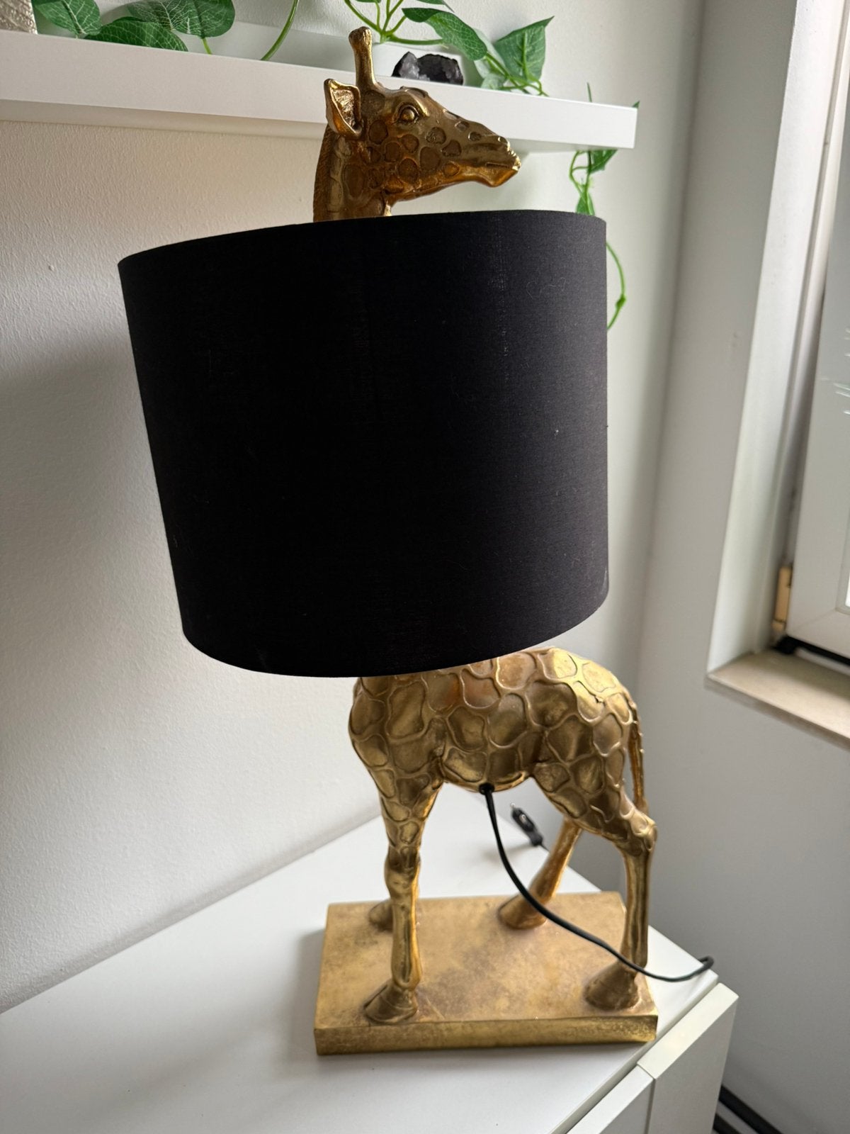 Giraffe goud zwarte stalamp, Ophalen, Zo goed als nieuw, Minder dan 50 cm