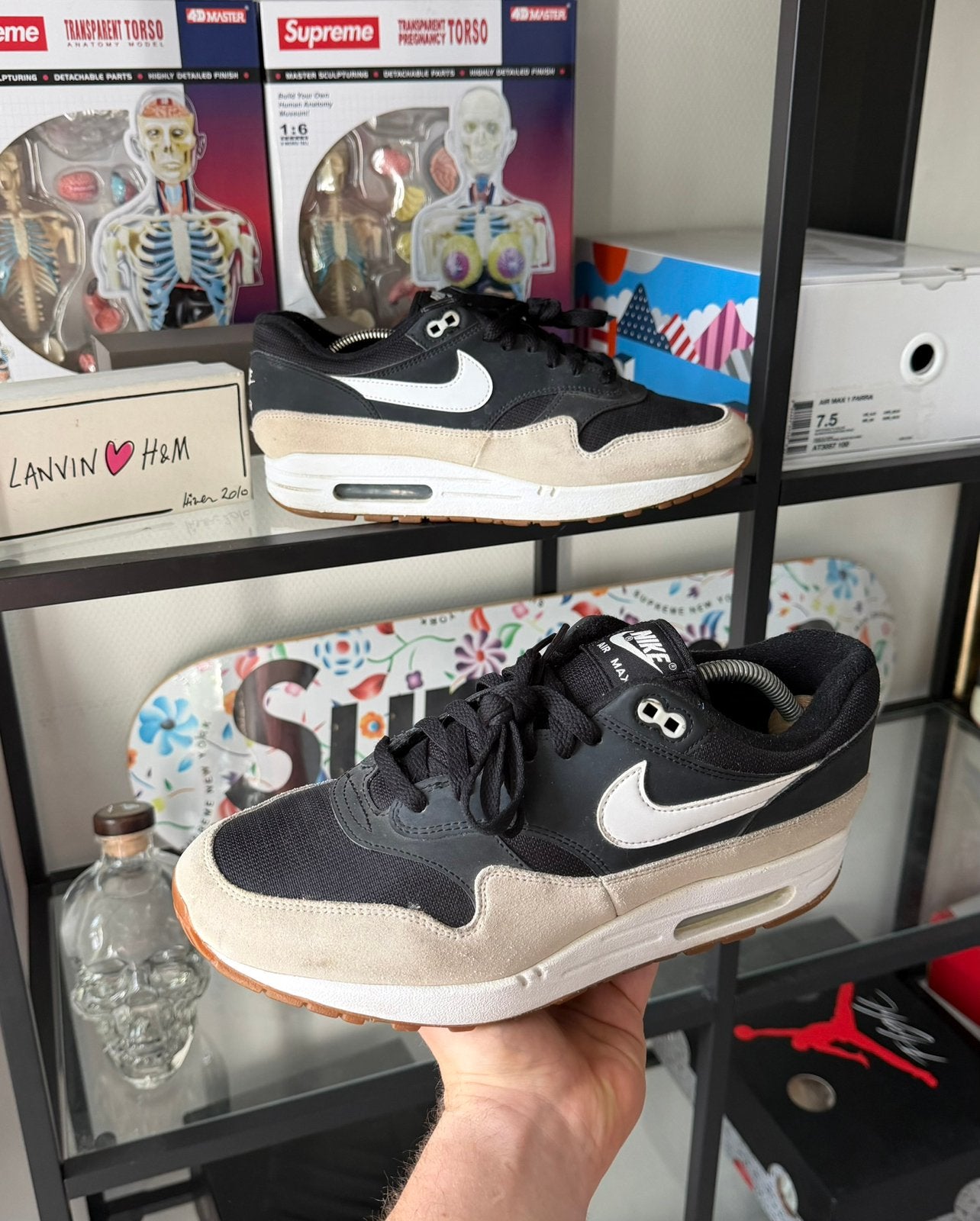 Nike Air Max 1 Black Light Bone, Ophalen of Verzenden