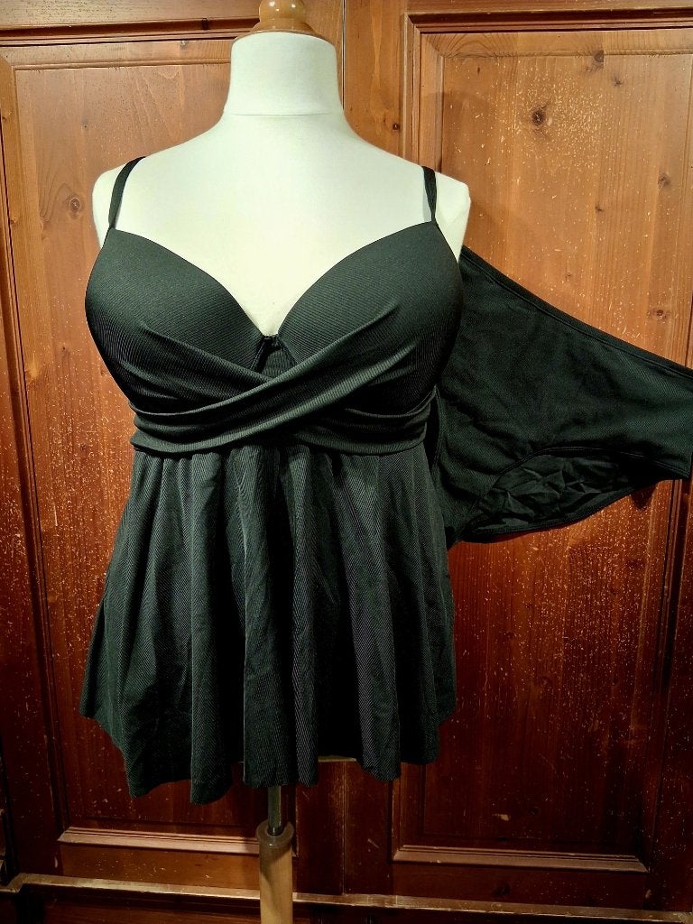 Tankini zwart met ribbeltje 50-52, Ophalen of Verzenden, Nieuw, Zwart, Lingerie of Zwemkleding