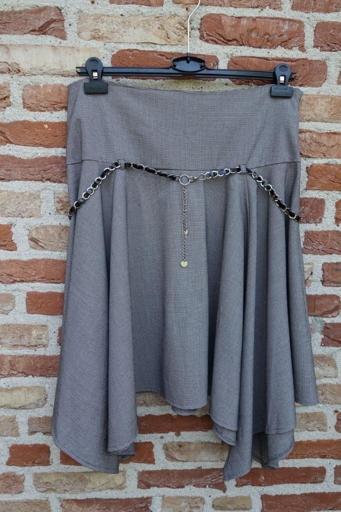 stijlvolle cirkel rok mt 44 zwart wit ruitje (oogt grijs), Kleding | Dames, Rokken, Maat 42/44 (L), Ophalen of Verzenden, Zo goed als nieuw