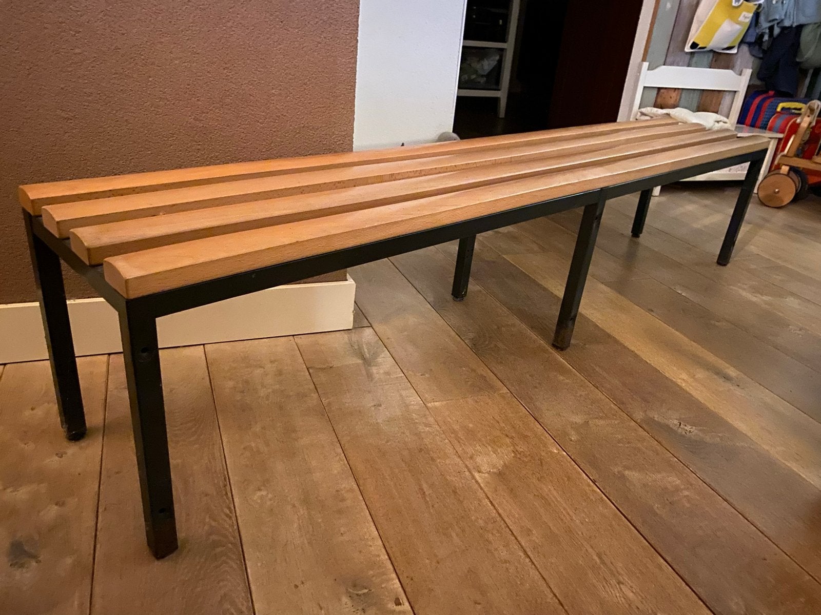 Houten lattenbank, kleedkamerbank, gymbank, halbank, Ophalen, Gebruikt, Minder dan 75 cm, 150 tot 200 cm