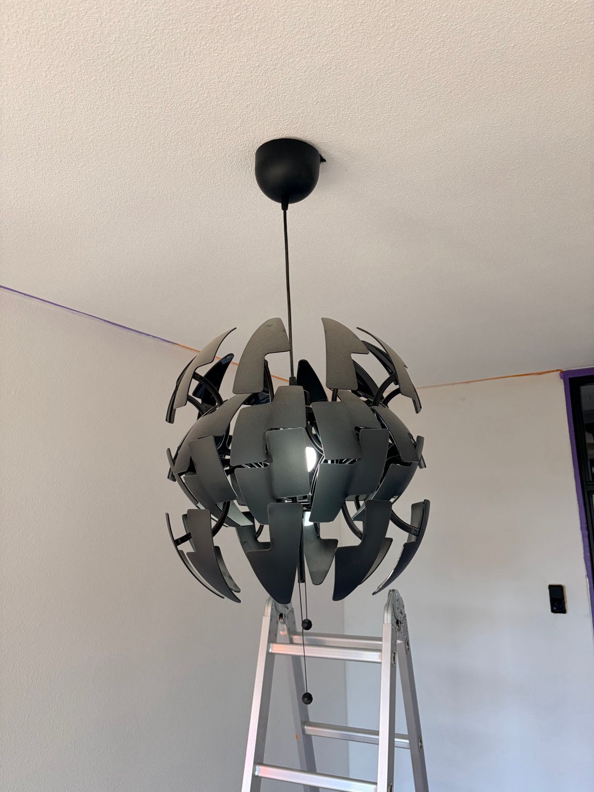 IKEA PS 2014 Hanglamp - Zwart, uitschuifbaar, Ophalen of Verzenden, Zo goed als nieuw, Metaal, E27 (groot)