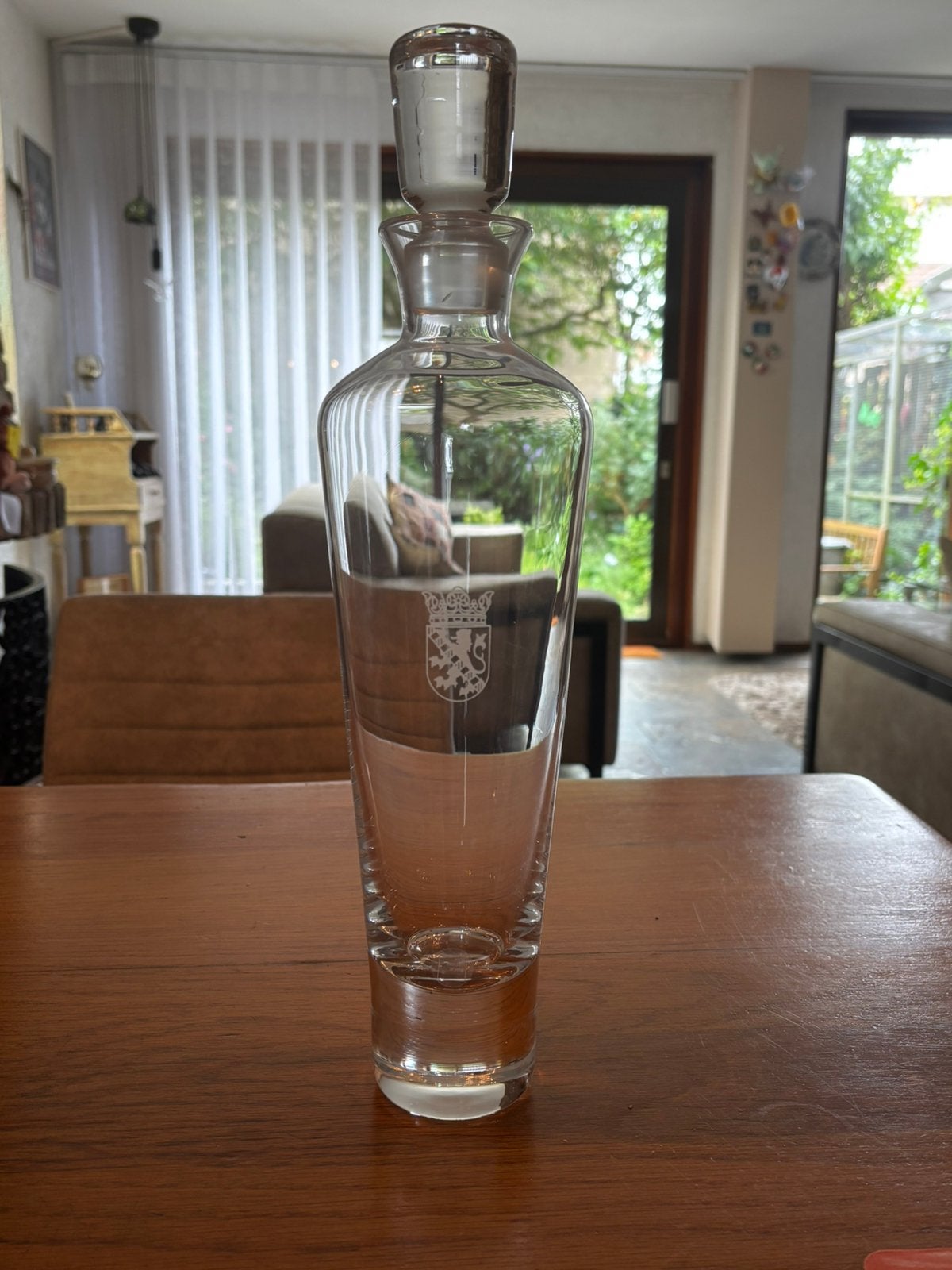 Kristallen karaf decanter Gemeente Schiedam, Verzamelen, Ophalen of Verzenden, Zo goed als nieuw, Overige typen