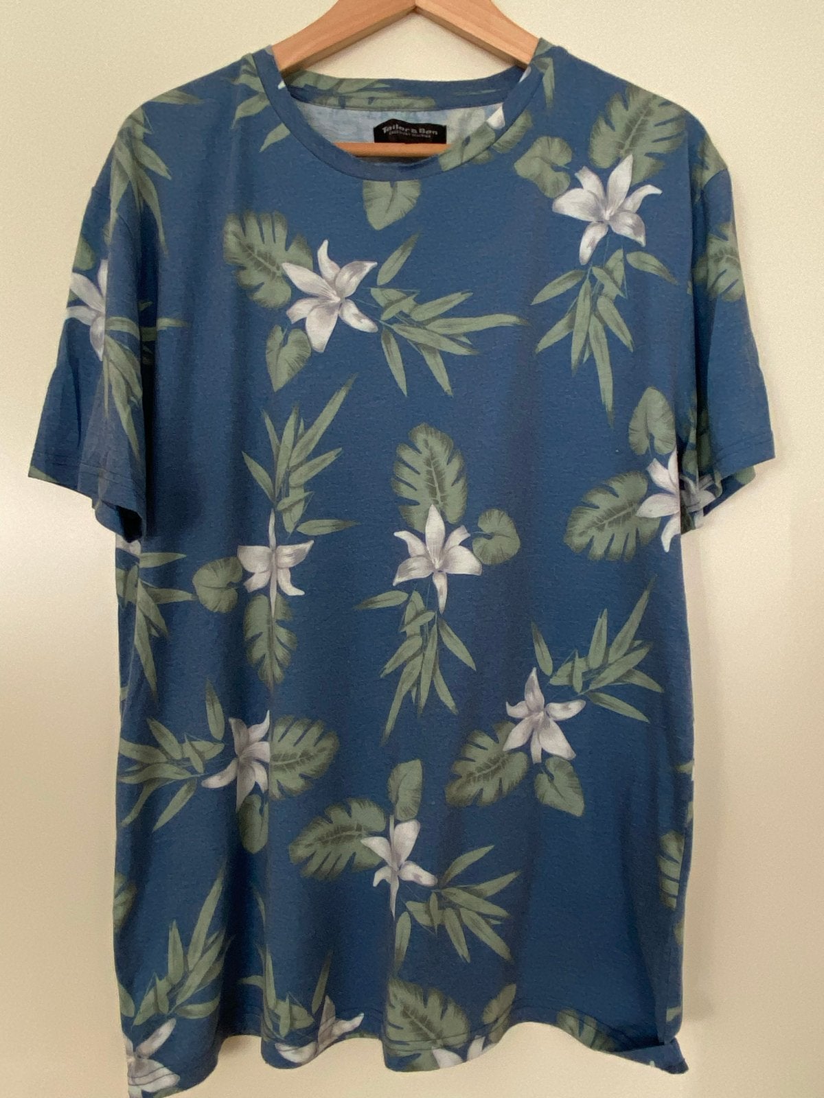 Tailor & Son T-shirt met bloemenprint - Maat XL, Ophalen of Verzenden, Zo goed als nieuw, Maat 56/58 (XL), Blauw