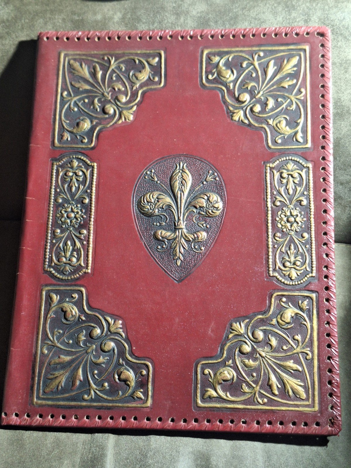 Luxe Leren Notitieboek met Fleur-de-lis Reliëf, Ophalen of Verzenden, Onbekend