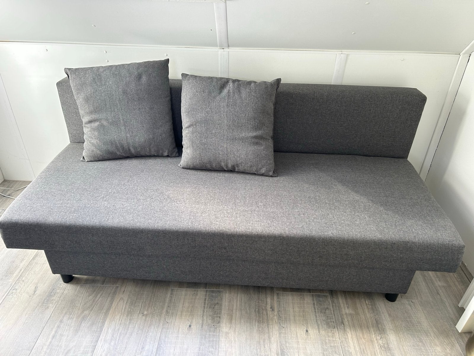 IKEA Asarum Slaapbank Grijs met Opbergruimte 190x130 cm, Ophalen, Gebruikt, Tweepersoons, 190 cm of minder
