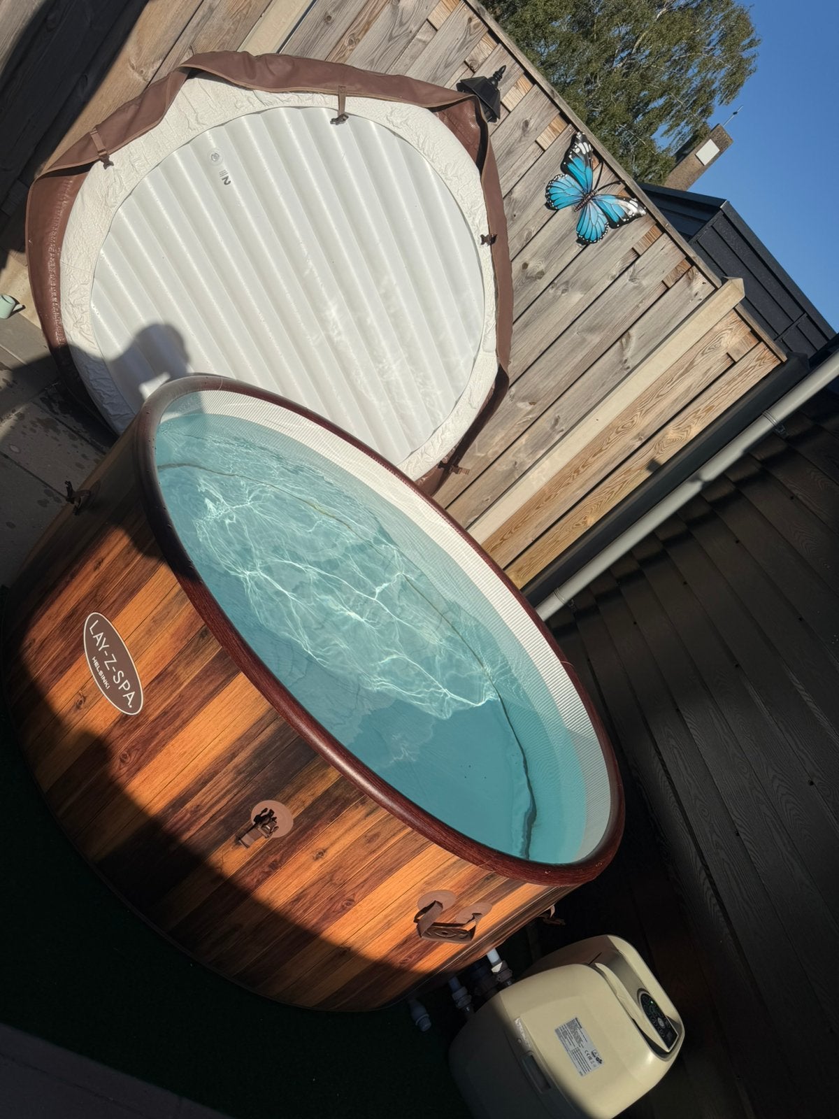 Lay-Z Spa helsinki 5-7p 180 airjets 180cm, Tuin en Terras, Bubbelbaden en Hottubs, Ophalen, Zo goed als nieuw