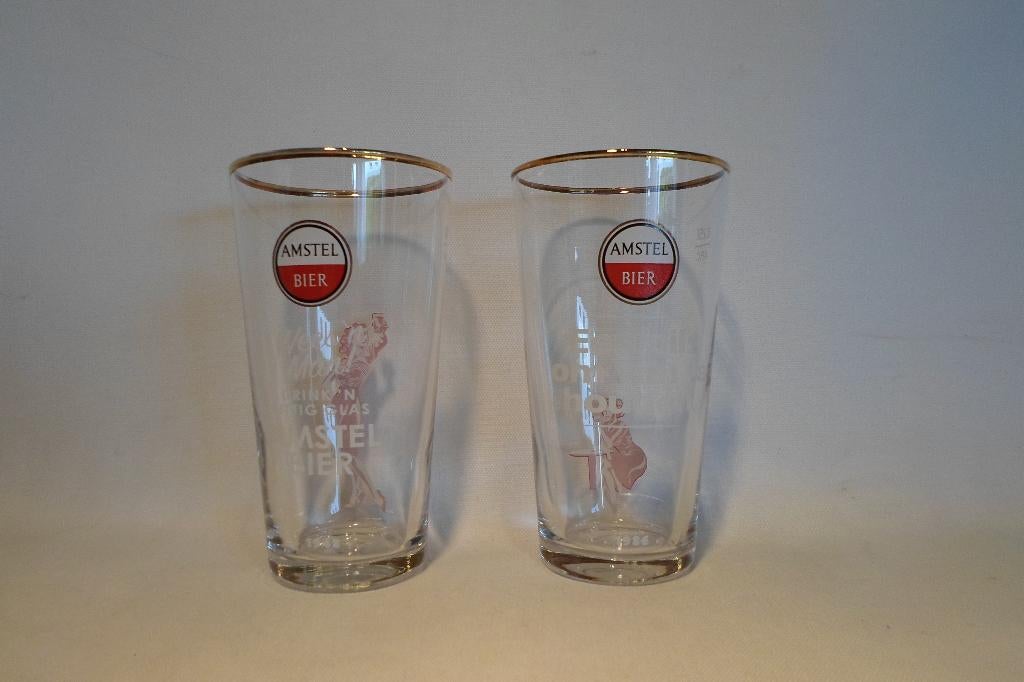 Amstel Bier Glazen 1986 1948, Verzamelen, Biermerken, Ophalen of Verzenden, Zo goed als nieuw, Glas of Glazen, Amstel