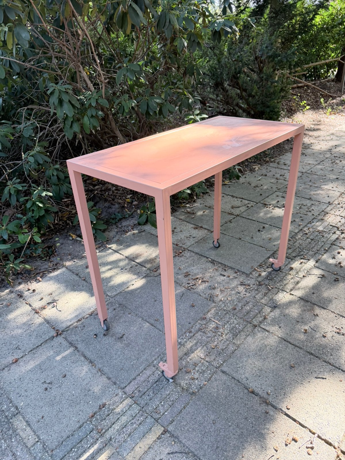 Statafel - metaal - oud roze, Ophalen, Gebruikt