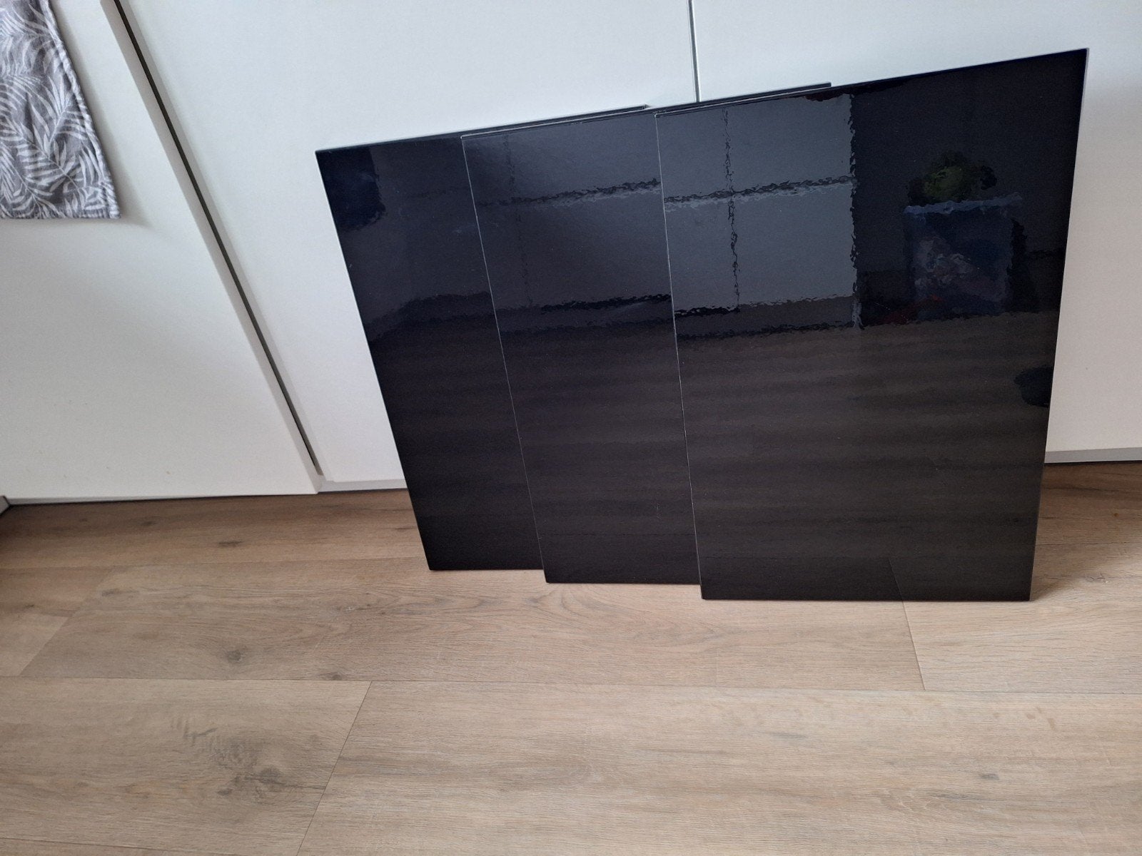 3x Zwarte hoogglans Besta kastdeur - 60x38cm, Huis en Inrichting, Ophalen, Gebruikt, Overige typen