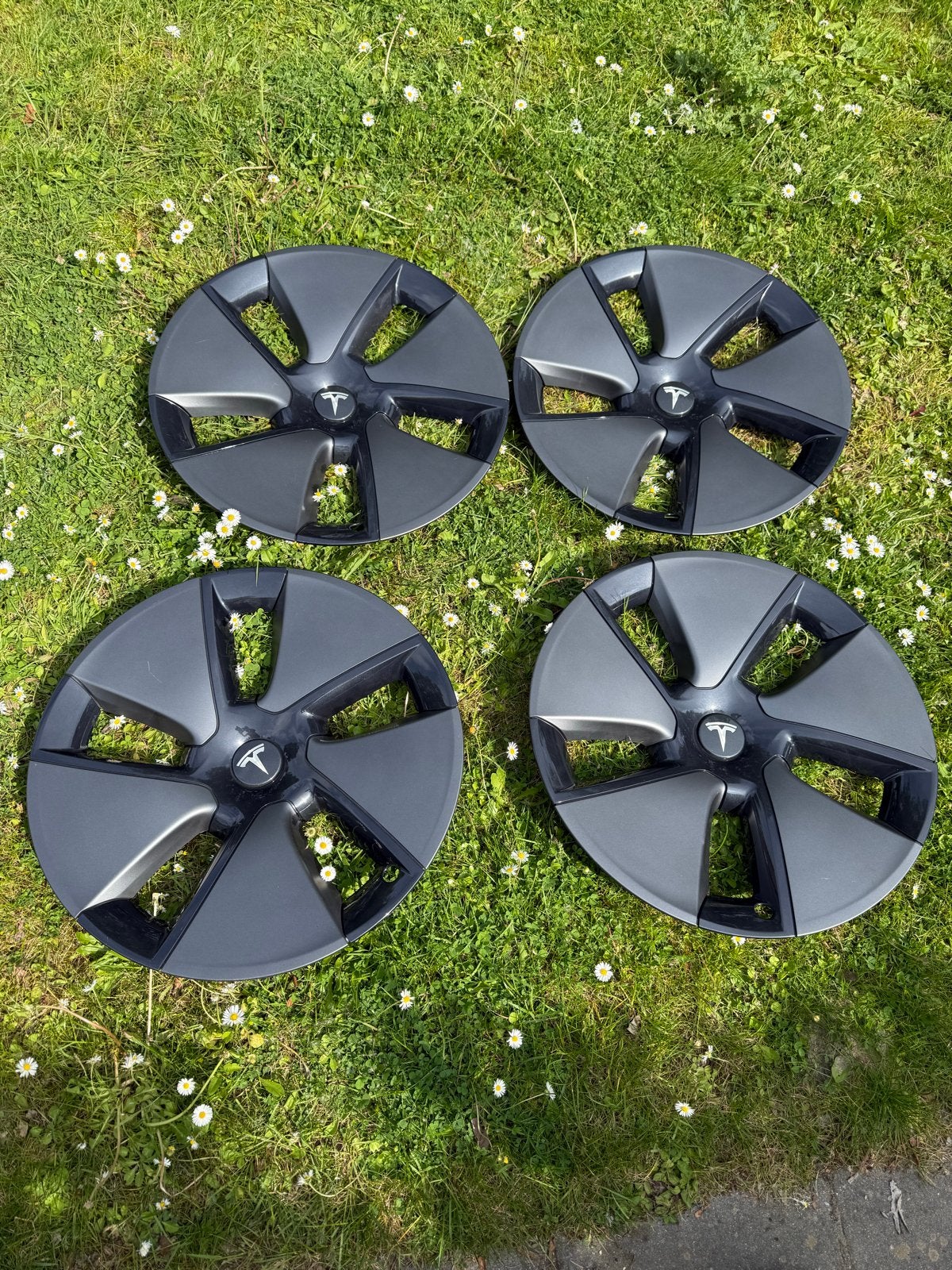 Set van 4 originele Tesla wieldoppen - Nieuwstaat, Auto diversen, Wieldoppen, Zo goed als nieuw, Ophalen of Verzenden