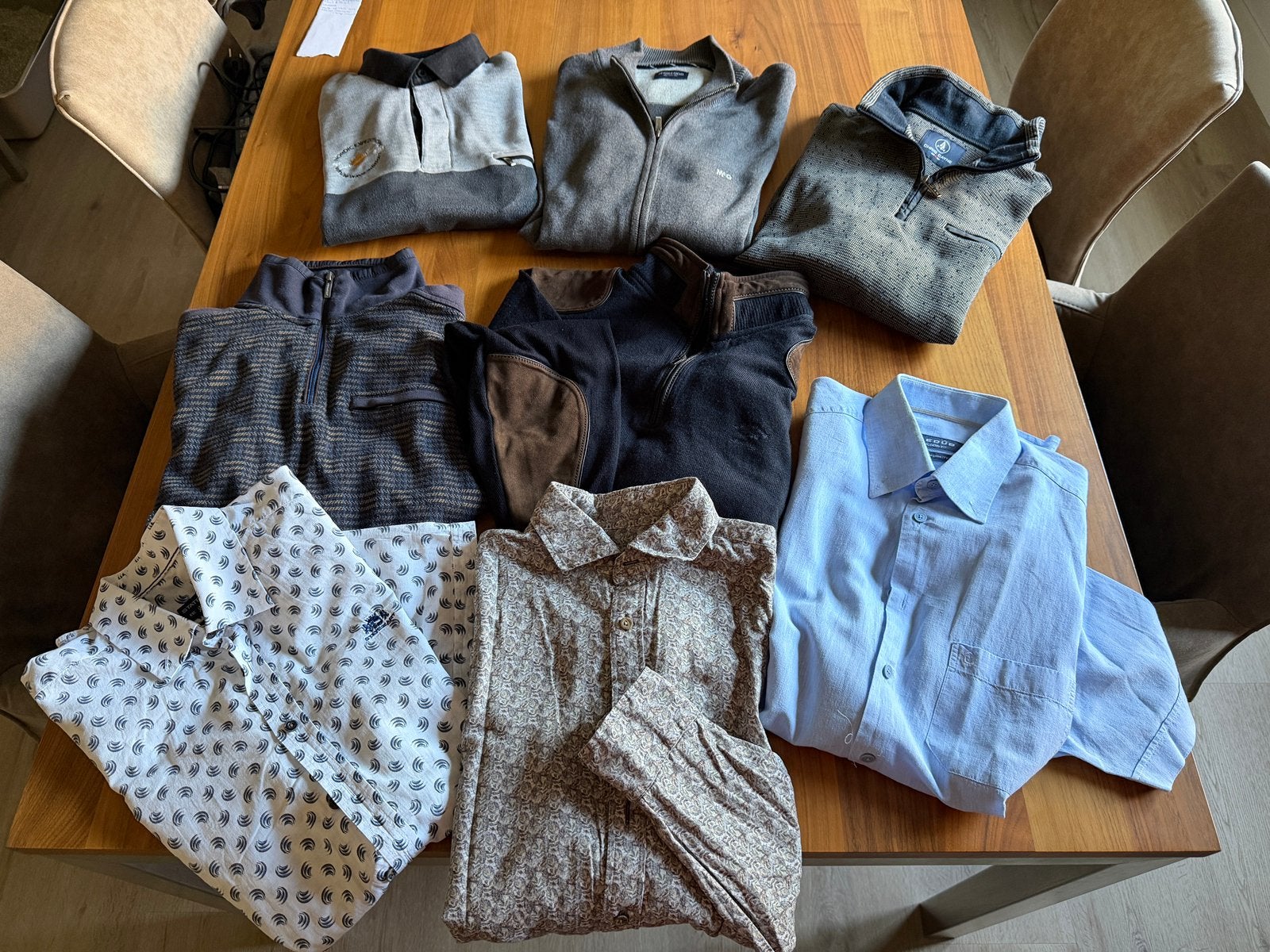 Heren kledingpakket maat M met truien en blouses., Ophalen of Verzenden, Gedragen, Maat 48/50 (M)