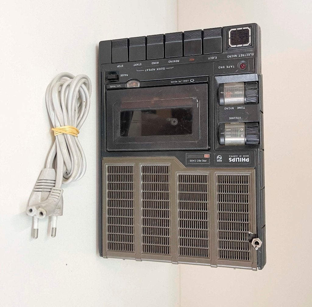 Philips N2214/00 draagberaAutomatic Cassette Recorder-Defect, Audio, Tv en Foto, Cassettedecks, Philips, N, N, Enkel