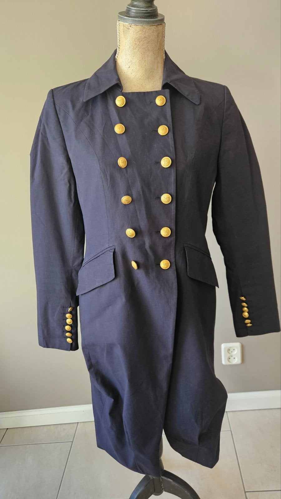pauw Amsterdam trenchcoat donkerblauw maat 3 nog prachtig, Maat 38/40 (M), Blauw, Pauw, Ophalen of Verzenden