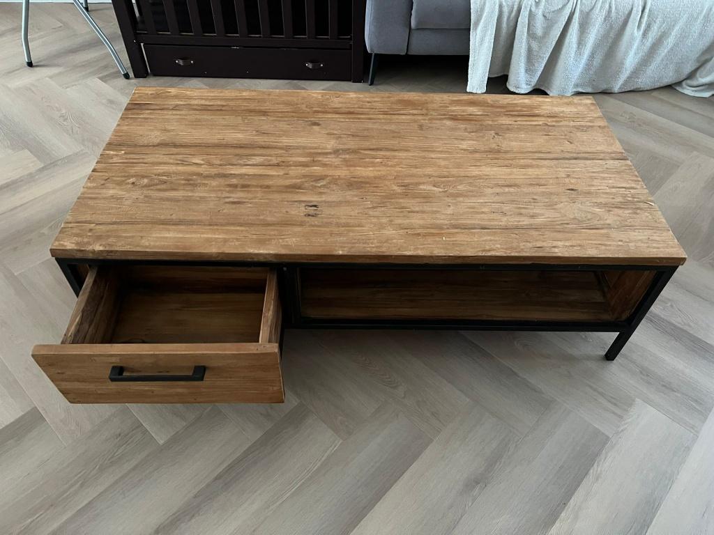 pronto Salontafel Romaro teakhout 135x67cm rechthoekig, Ophalen, Gebruikt, 100 tot 150 cm, Teakhout