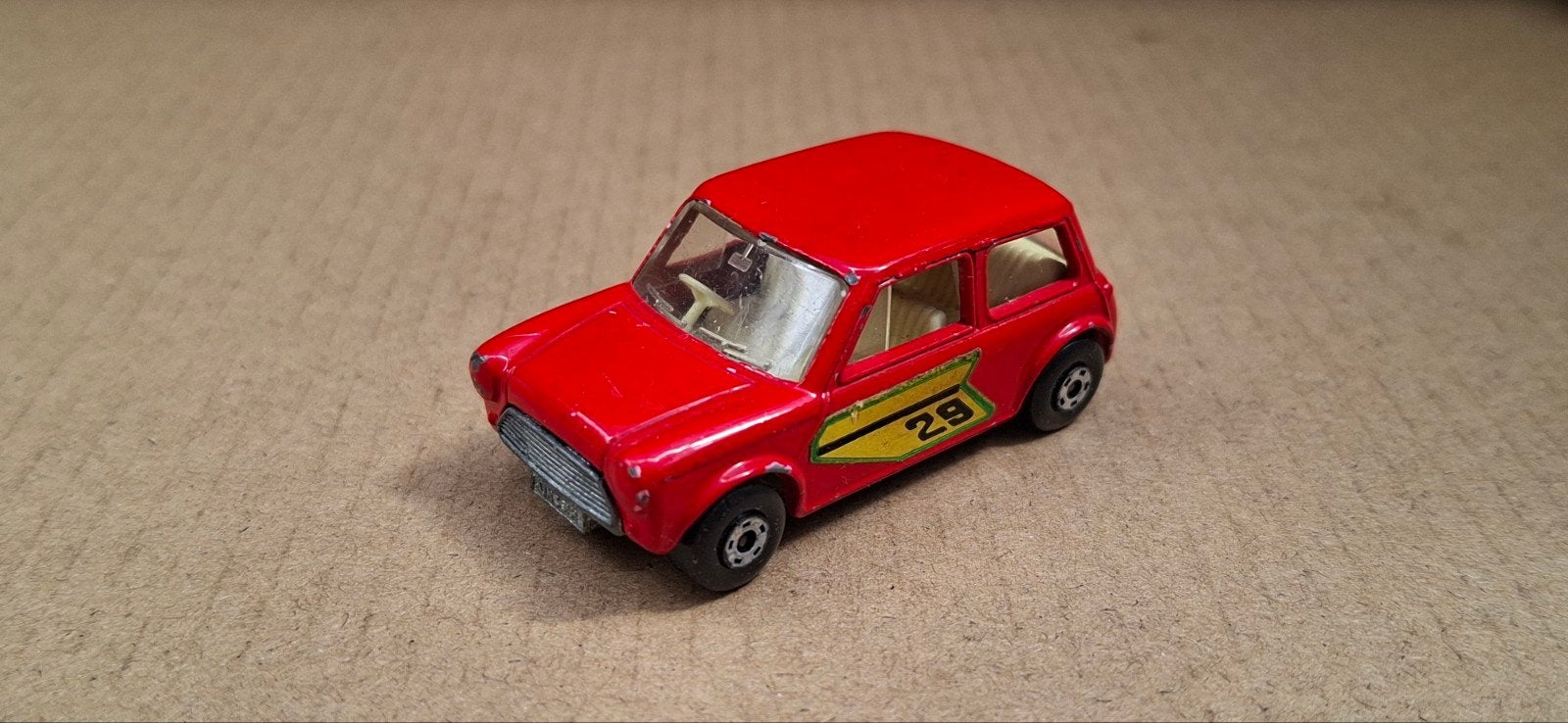 Vintage Matchbox Mini Cooper #29 Rood Speelgoedauto, Ophalen of Verzenden, Gebruikt
