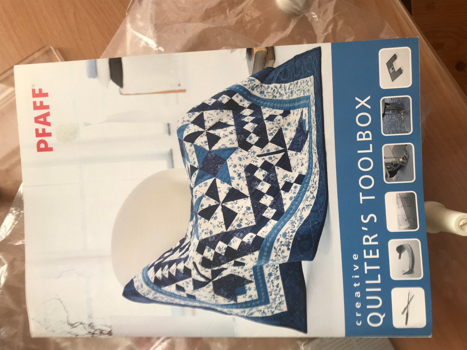 Quilttoolbox: Quilttafel en quiltset pfaff creative 4.5, Ophalen of Verzenden, Gebruikt, Machineborduren, Onderdeel of Toebehoren