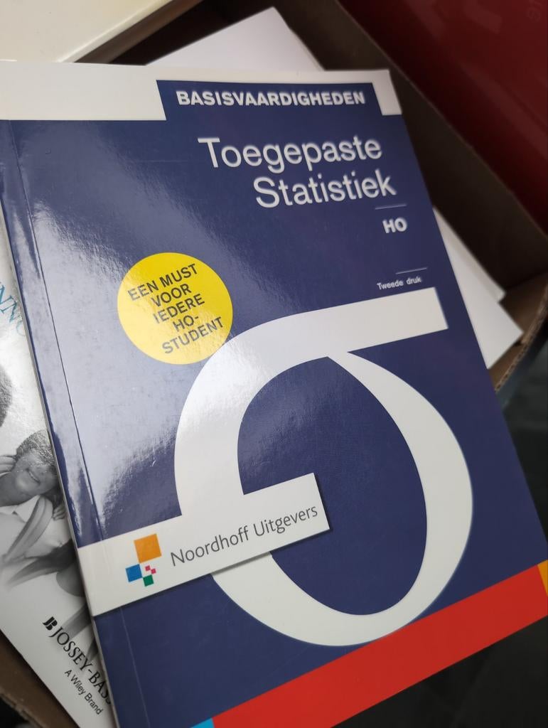 Basisvaardigheden Toegepaste Statistiek HO - Tweede druk, Boeken, Gert-Jan Reus, Hans van Buuren, Zo goed als nieuw, Beta, HBO