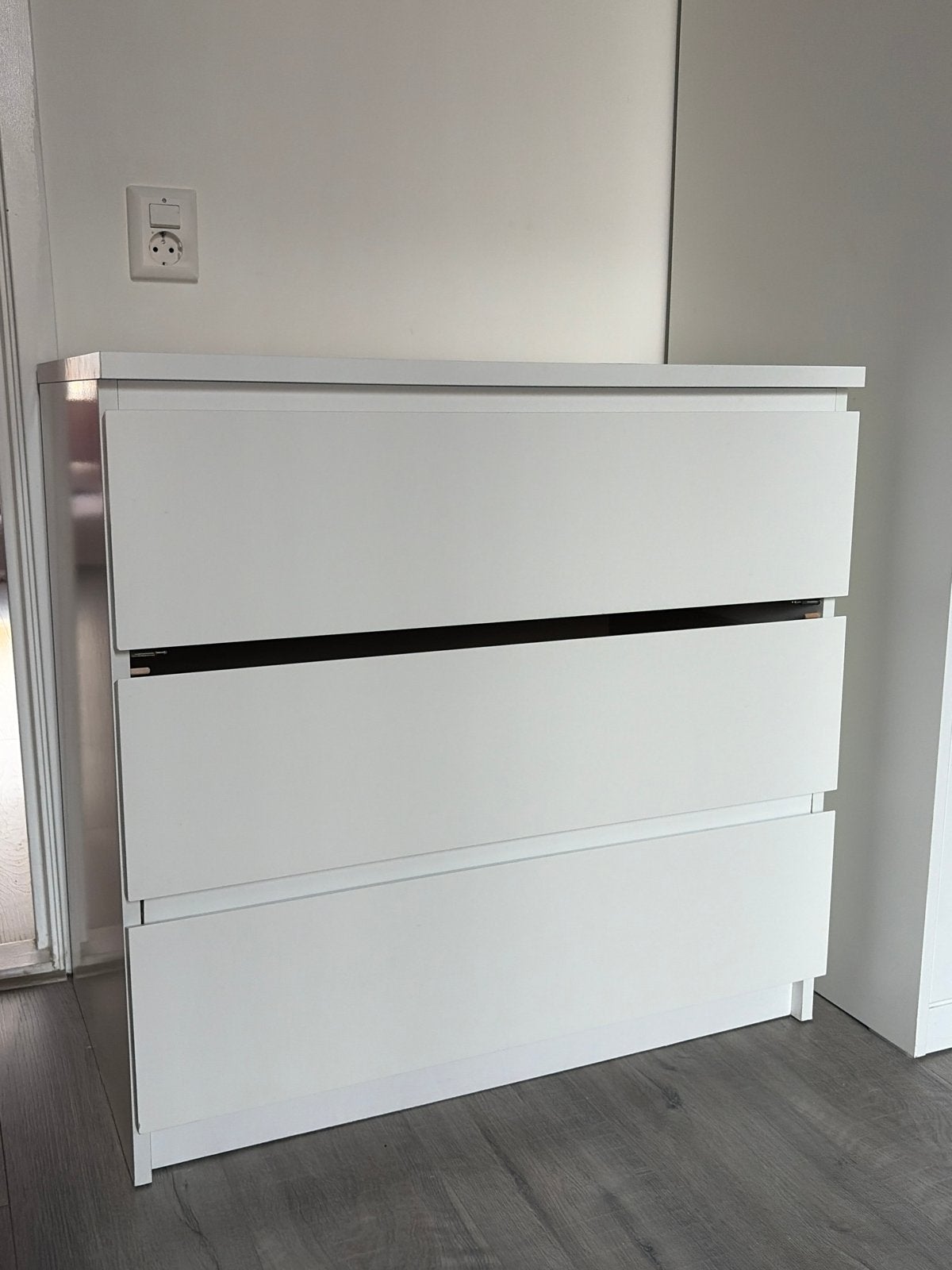 IKEA Malm ladekast met 3 lades - Wit, Ophalen, Gebruikt, 50 tot 100 cm, 3 of 4 laden