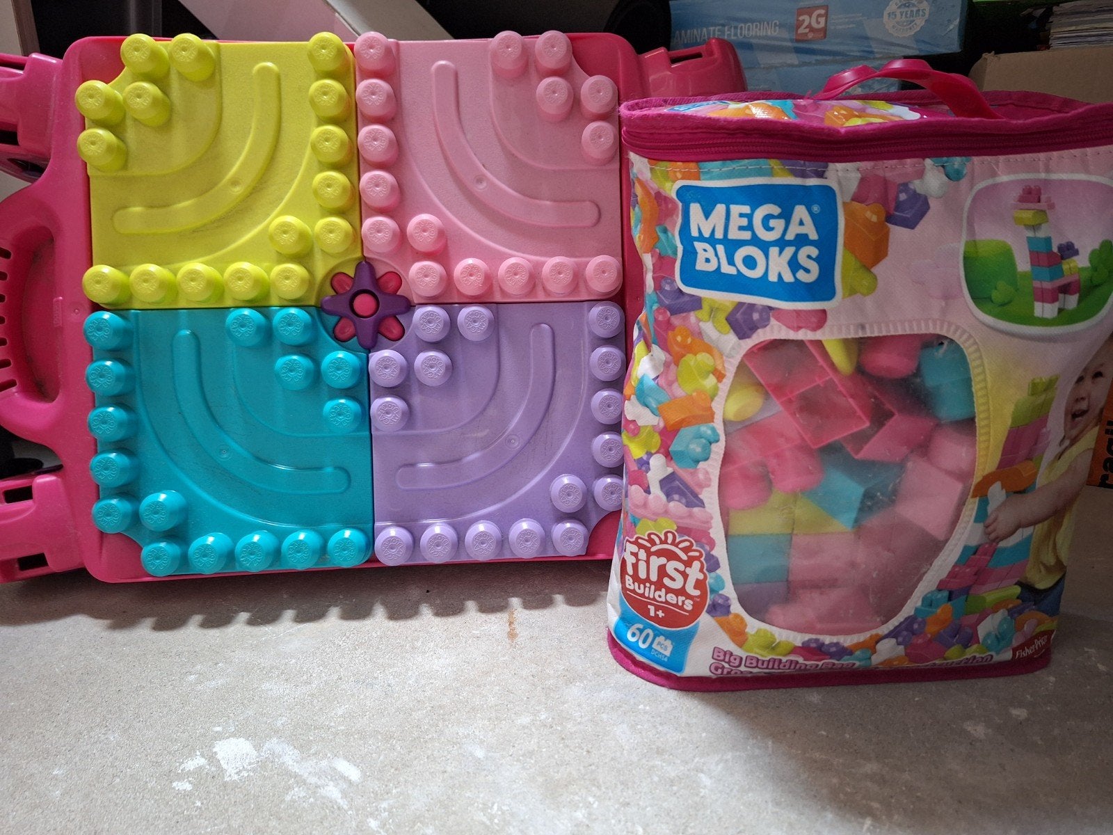 Mega Bloks First Builders 60-delige set met bouwplaat, Kinderen en Baby's, Speelgoed | Bouwstenen, Ophalen, Gebruikt, Megabloks