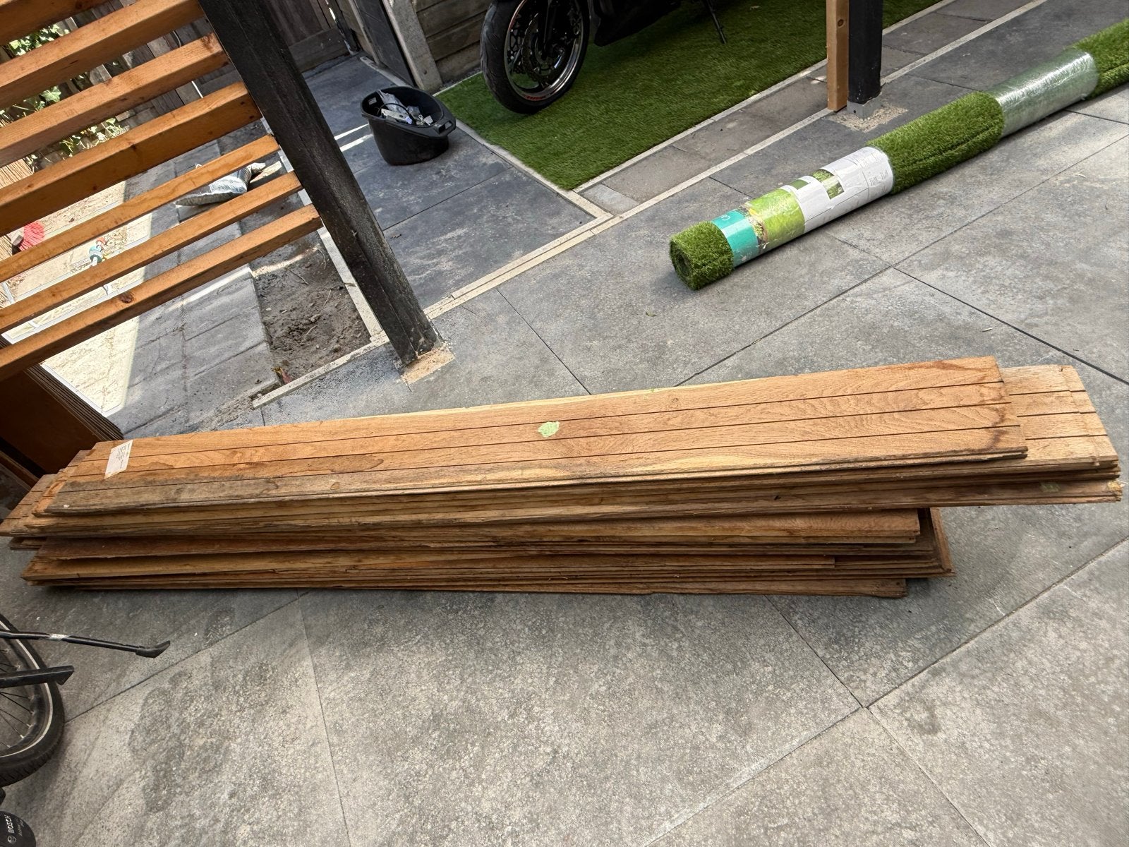 Partij Massief Eiken Vloerdelen - Rustiek/Getrommeld/Gerookt, Ophalen, Gebruikt, Vloerdelen of -planken, 10 m² of meer