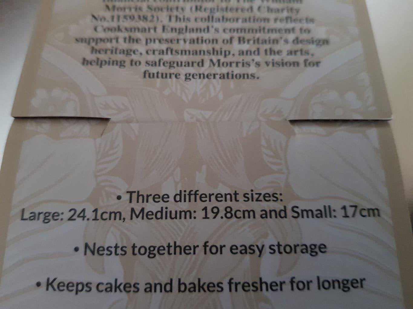 Cooksmart William Morris Cake Tins - Set van 3, Ophalen of Verzenden, Nieuw