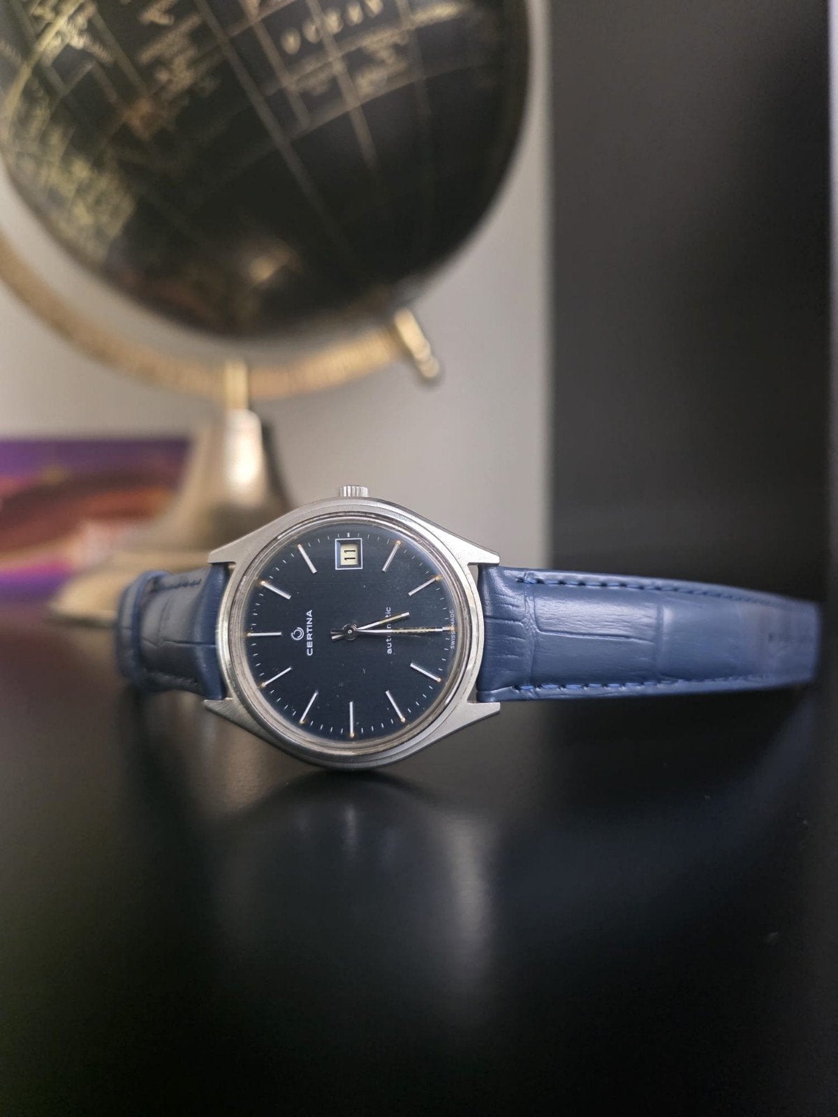 Certina DS Automatic Herenhorloge - Blauw Leer, Ophalen of Verzenden, Staal, Overige merken, 1960 of later