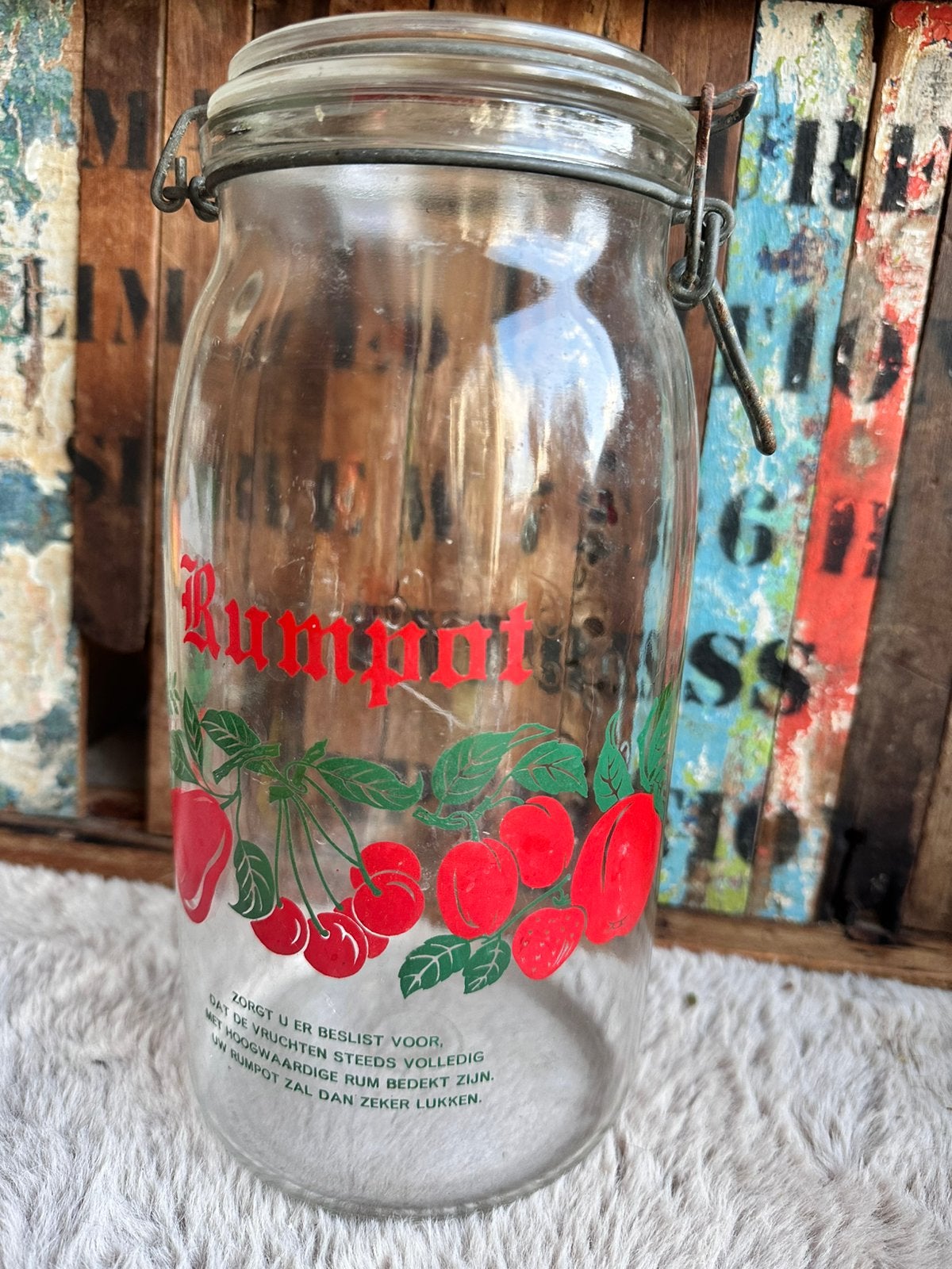 Vintage glazen rumpot / Le Parfait / Rumtopf, Ophalen of Verzenden, Gebruikt
