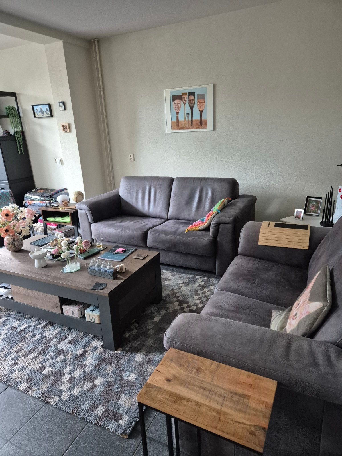 gratis 2bankstellen, 1.90 en 1.60 breed. Leer met iets micr, Huis en Inrichting, Ophalen