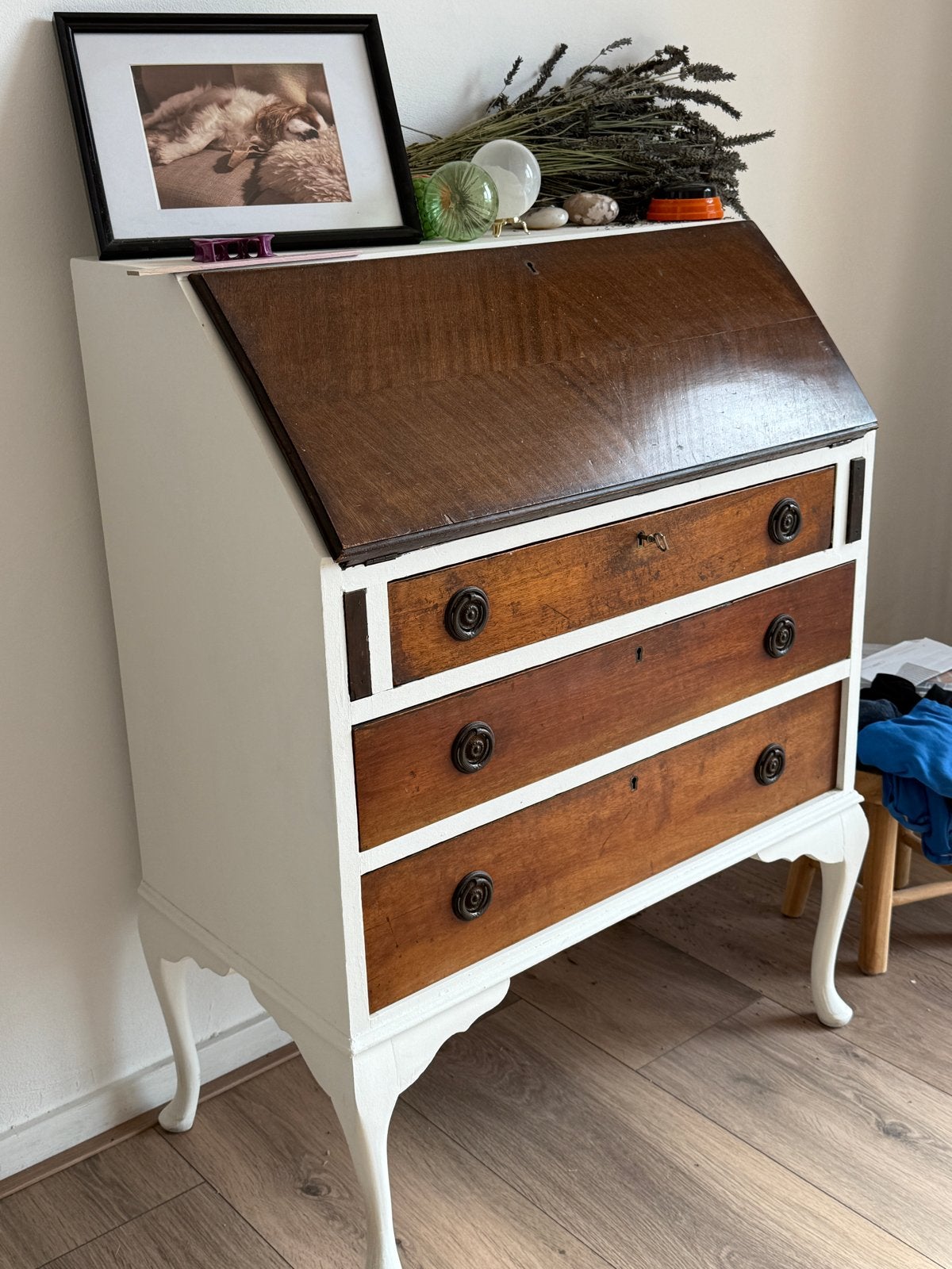 Antiek secretaire bureau met lades, Antiek en Kunst, Ophalen