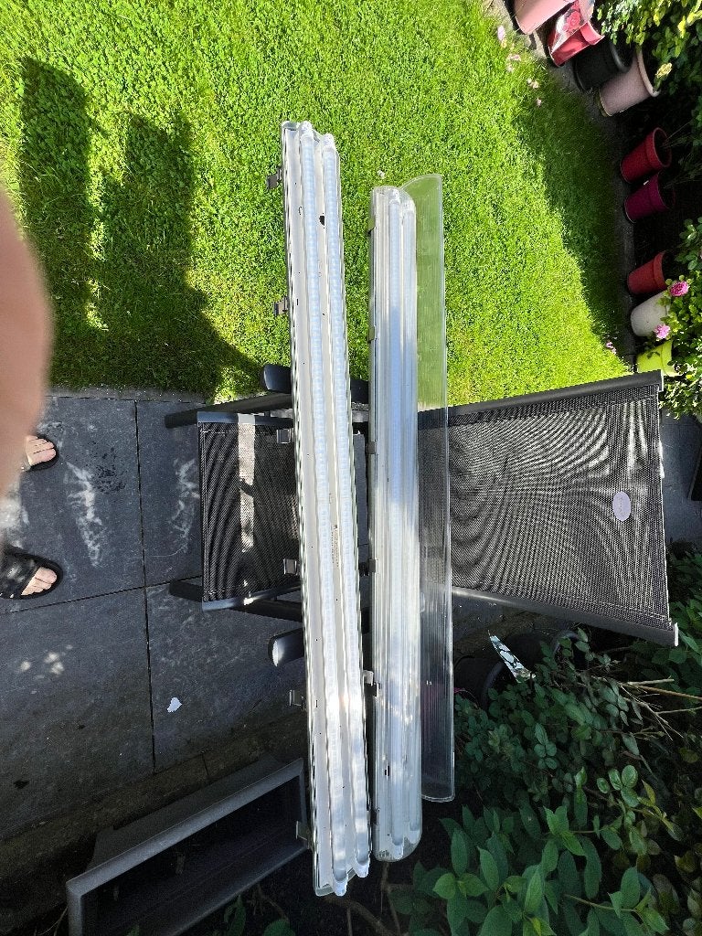 2x TL armatuur + lampen, Ophalen, Wit, Overige merken, Gebruikt