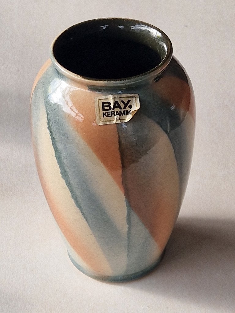 Vintage bay-keramiek pastelkleurig vaasje. 650-17, Ophalen of Verzenden, Zo goed als nieuw, Steen/keramiek, 17 cm