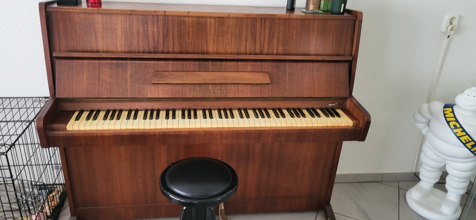 Piano, Muziek en Instrumenten, Piano's, Ophalen, Gebruikt, Bruin