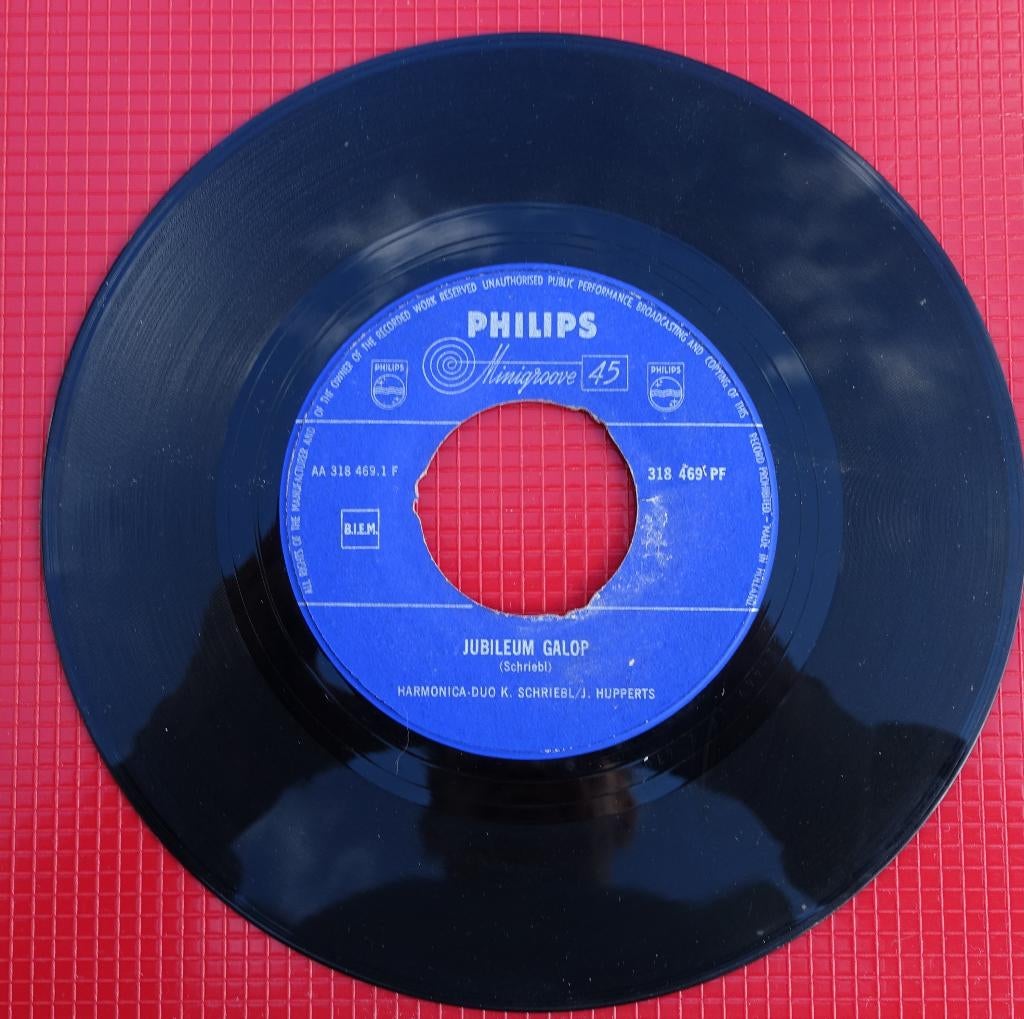 harmonica duo k. schriebl / j. hupperts - jubileum galop, Cd's en Dvd's, Vinyl Singles, Gebruikt, Single, Nederlandstalig, 7 inch