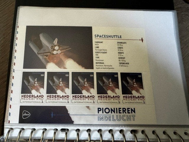 Nederlandse postzegels 'Pionieren in de Lucht' Spaceshuttle, Ophalen of Verzenden, Na 1940, Postfris