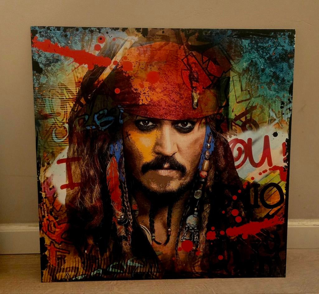 Johnny Depp als Captain Jack Sparrow Pop Art Canvas, Ophalen of Verzenden