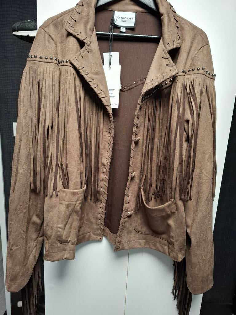BRUINE FRANJE JAS NIEUW, Kleding | Dames, Jassen | Zomer, Ophalen of Verzenden, Nieuw, Bruin