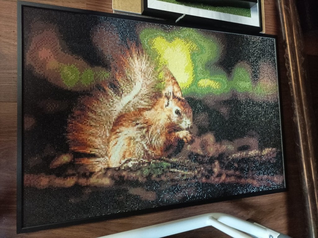Schilderij van eekhoorn, uil en luipaard, Ophalen of Verzenden, Dieren