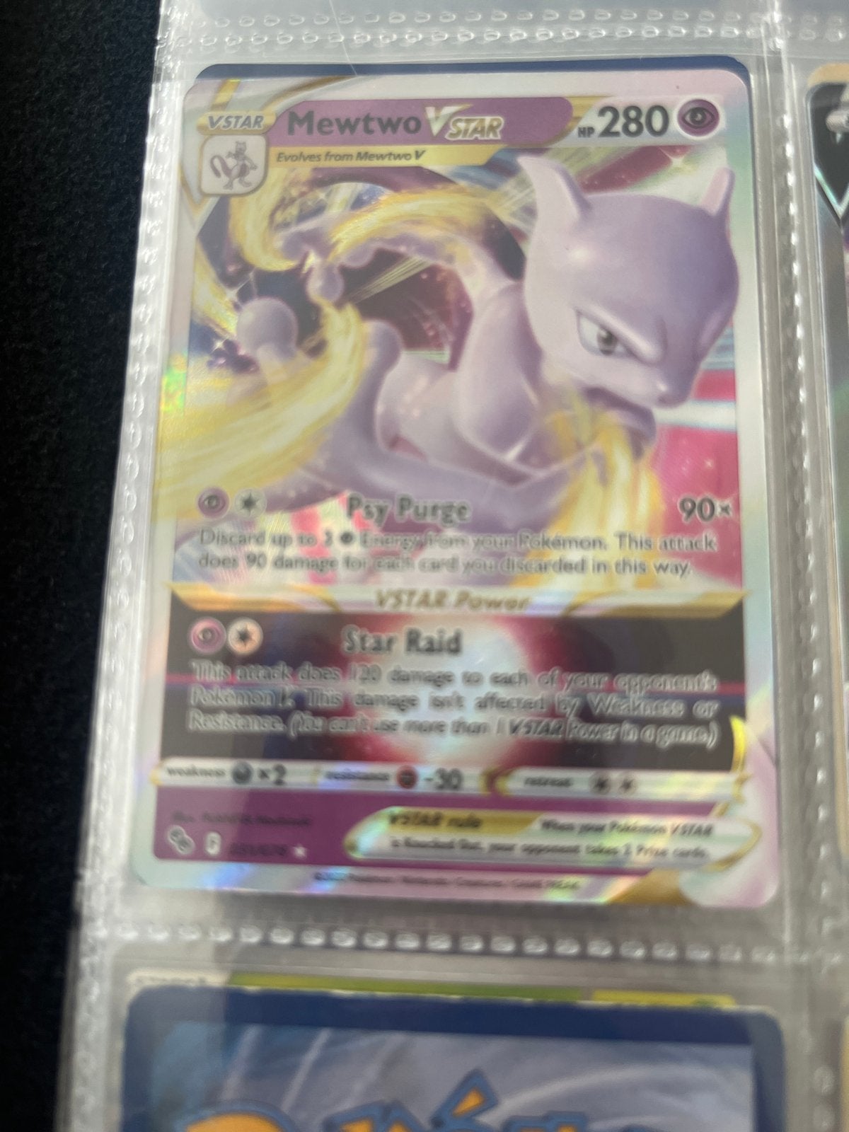 Mewtwo VSTAR Pokémon Kaart - #31, Ophalen of Verzenden, Zo goed als nieuw, Losse kaart, Foil