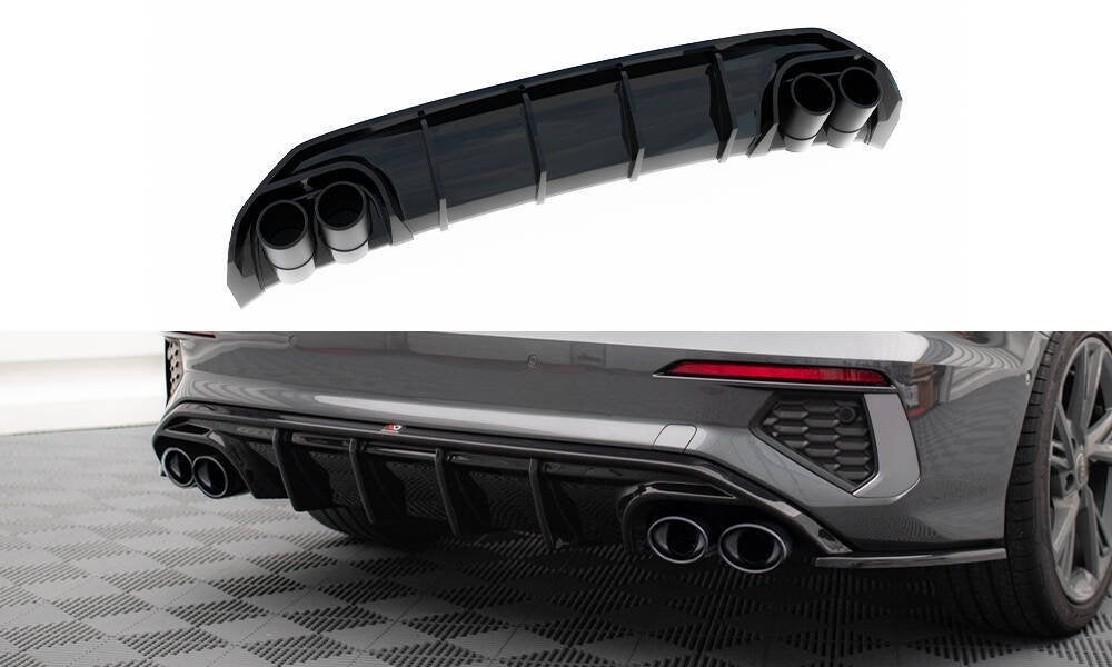 Diffuser + imitatie eindtips - Audi A3 S-Line sedan 8Y 20+, Ophalen of Verzenden