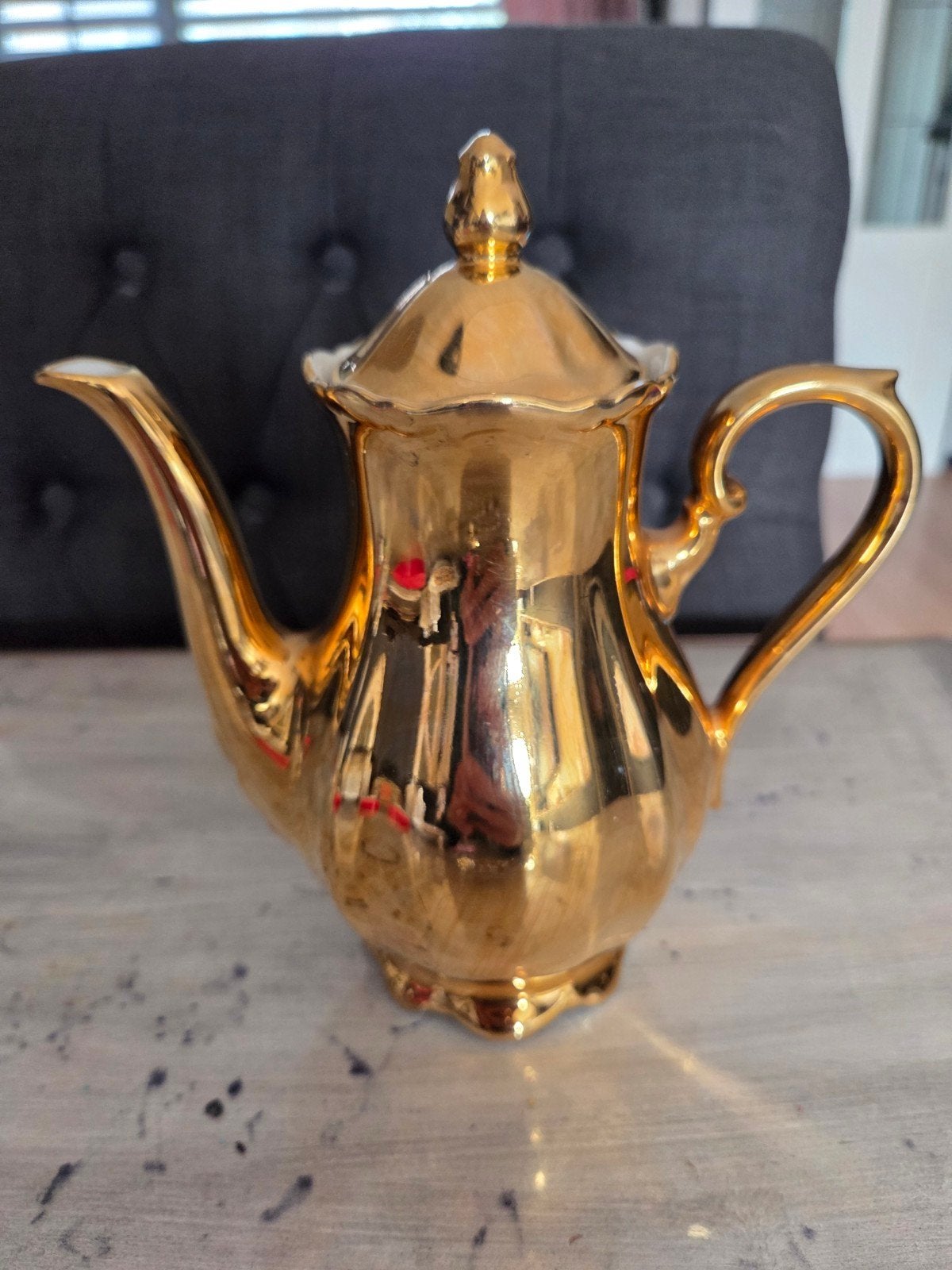 Vintage Bavaria goudporseleinen koffie/ thee pot, Ophalen