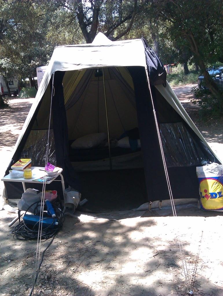 Katoenen piramide tent, Caravans en Kamperen, Tenten, Ophalen, Gebruikt, Tot en met 2