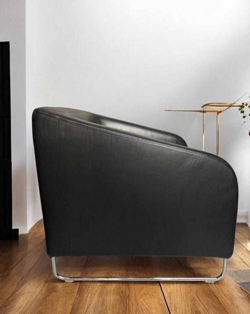 Artifort Diva fauteuil - prachtig zwart leder - zgan, Ophalen, Luxe design, 75 tot 100 cm, Zo goed als nieuw