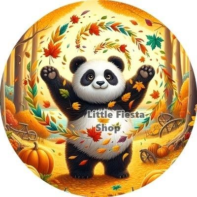 L1845 ouwel panda 20x4,7cm eetbare cupcake rondjes vers, Ophalen of Verzenden, Nieuw, Cupcakes, Versiering