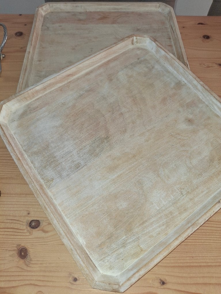 Set van 2 Riviera Maison Grand Isle Serving Trays, Afgeronde hoeken, Vierkant, Ophalen of Verzenden, Zo goed als nieuw