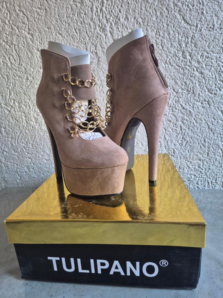 Tulipano Enkellaarsjes met Ketting - Stuntprijs!, Kleding | Dames, Schoenen, Ophalen, Overige kleuren, Lage of Enkellaarzen, Nieuw