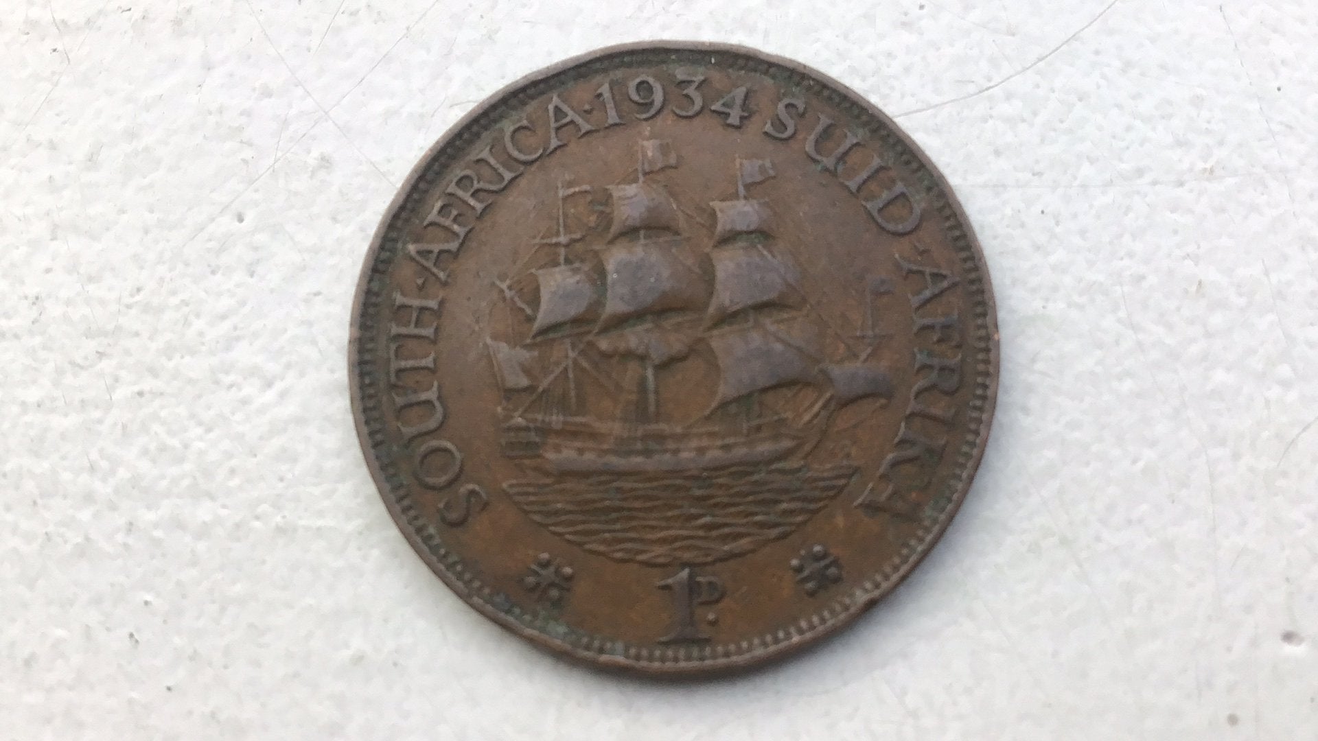 Zuid Afrika 1 penny 1934., Ophalen of Verzenden, Zuid-Afrika