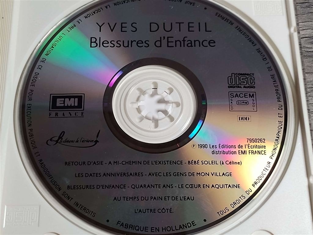 Yves Duteil – Blessures D\'Enfance, Ophalen of Verzenden, Zo goed als nieuw