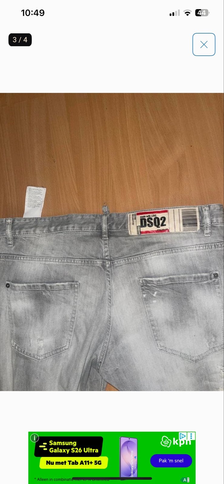 D2 Originele Slimfit Jeans - Grijs, Ophalen, Gedragen, Grijs, W40 - W42 (confectie 56/58)